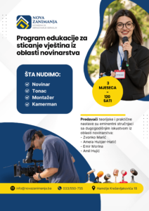 Javni poziv za prijave i upis polaznika u Program edukacije za sticanje vještina iz oblasti novinarstva